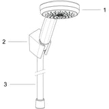 hansgrohe Croma 100 Brausehalterset Vario mit Brauseschlauch 125 cm, Chrom