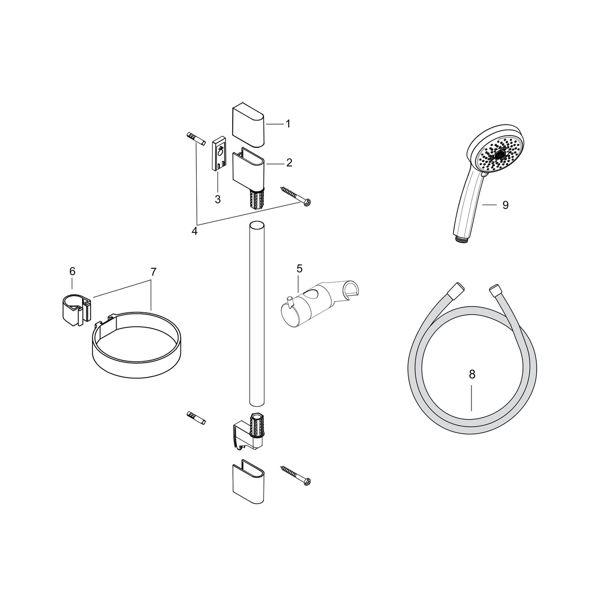 hansgrohe Croma 100 Brauseset Multi mit Brausestange 90 cm und Seifenschale, Chrom