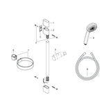 hansgrohe Croma 100 Brauseset Multi mit Brausestange 90 cm und Seifenschale, Chrom