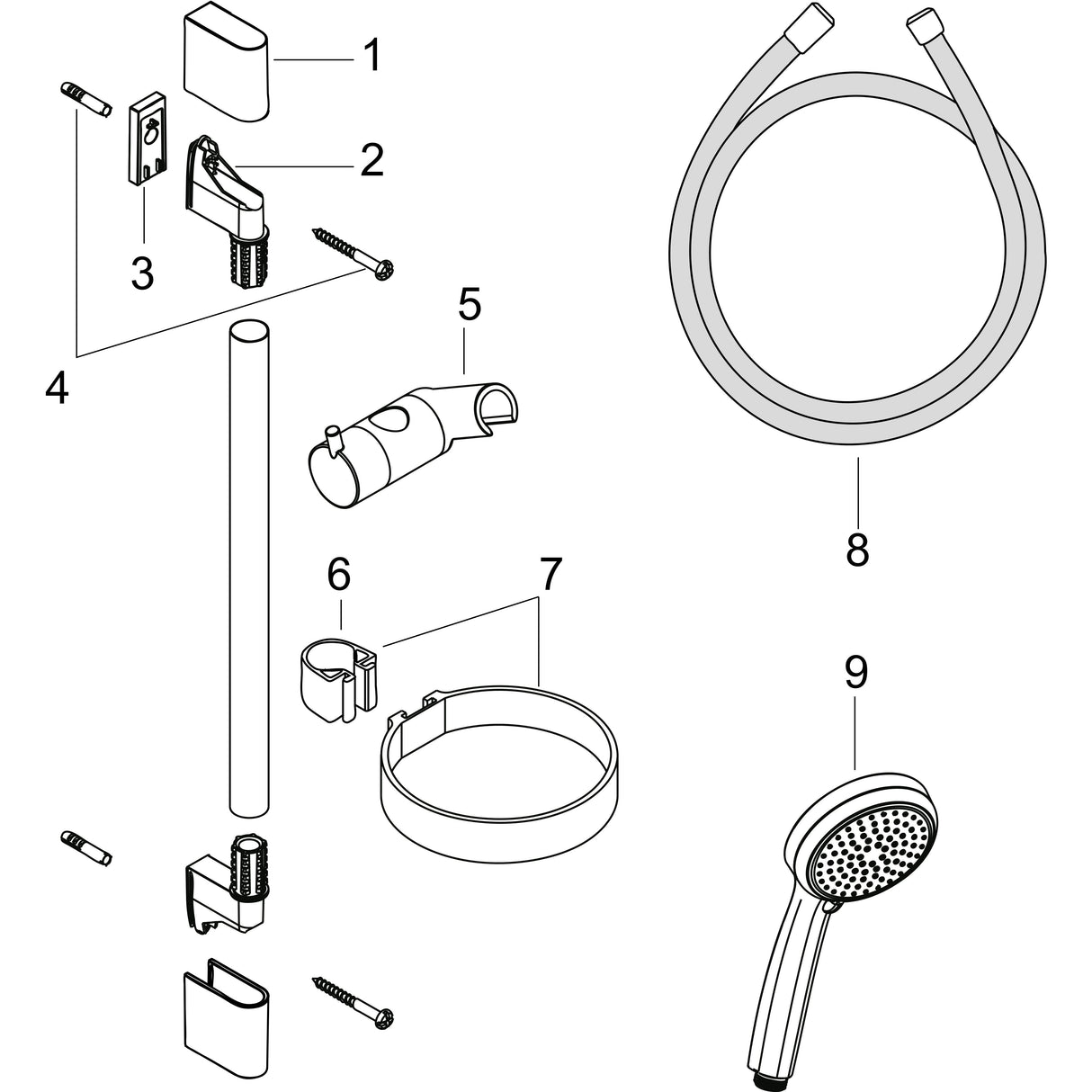 hansgrohe Croma 100 Brauseset Vario mit Brausestange 90 cm und Seifenschale, Chrom