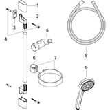 hansgrohe Croma 100 Brauseset Vario mit Brausestange 90 cm und Seifenschale, Chrom