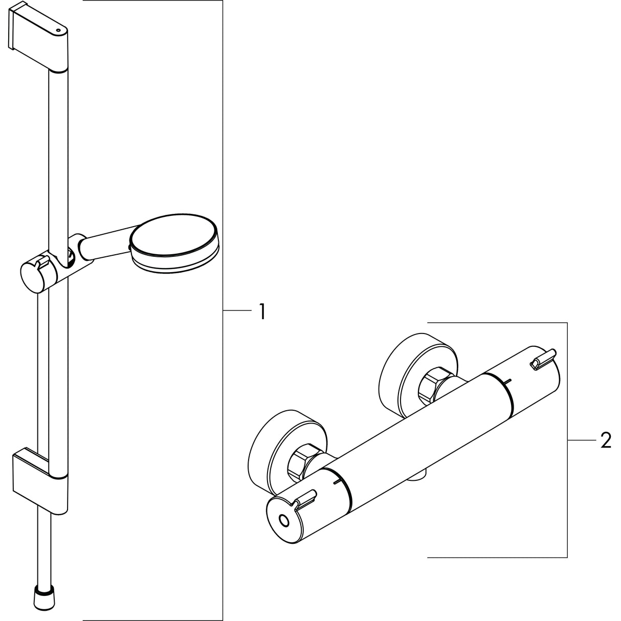 hansgrohe Crometta Brausesystem Aufputz Vario mit Ecostat 1001 CL Thermostat und Brausestange 90 cm, Weiß/Chrom