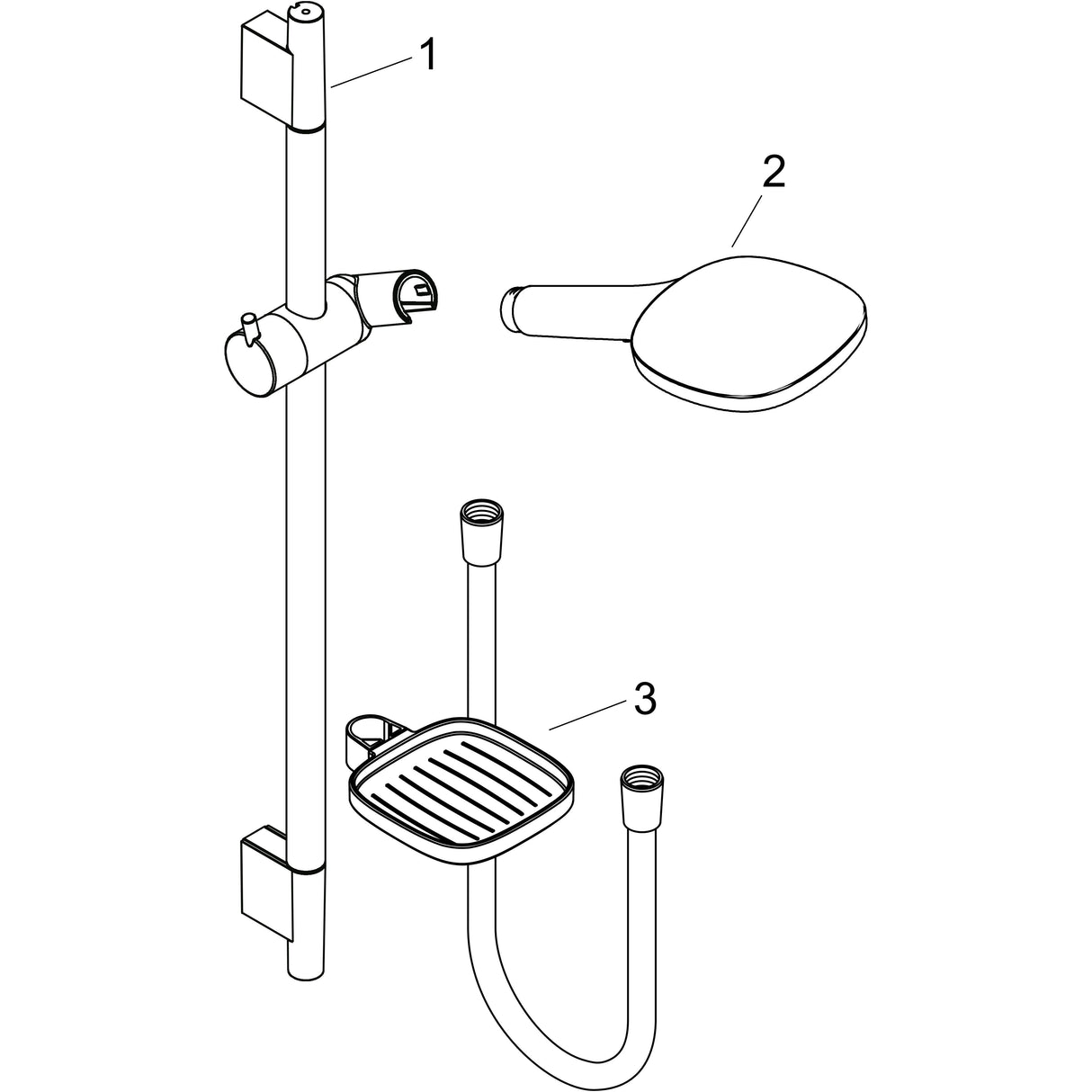 hansgrohe Raindance Select E Brauseset 150 3jet mit Brausestange 90 cm und Seifenschale, Chrom