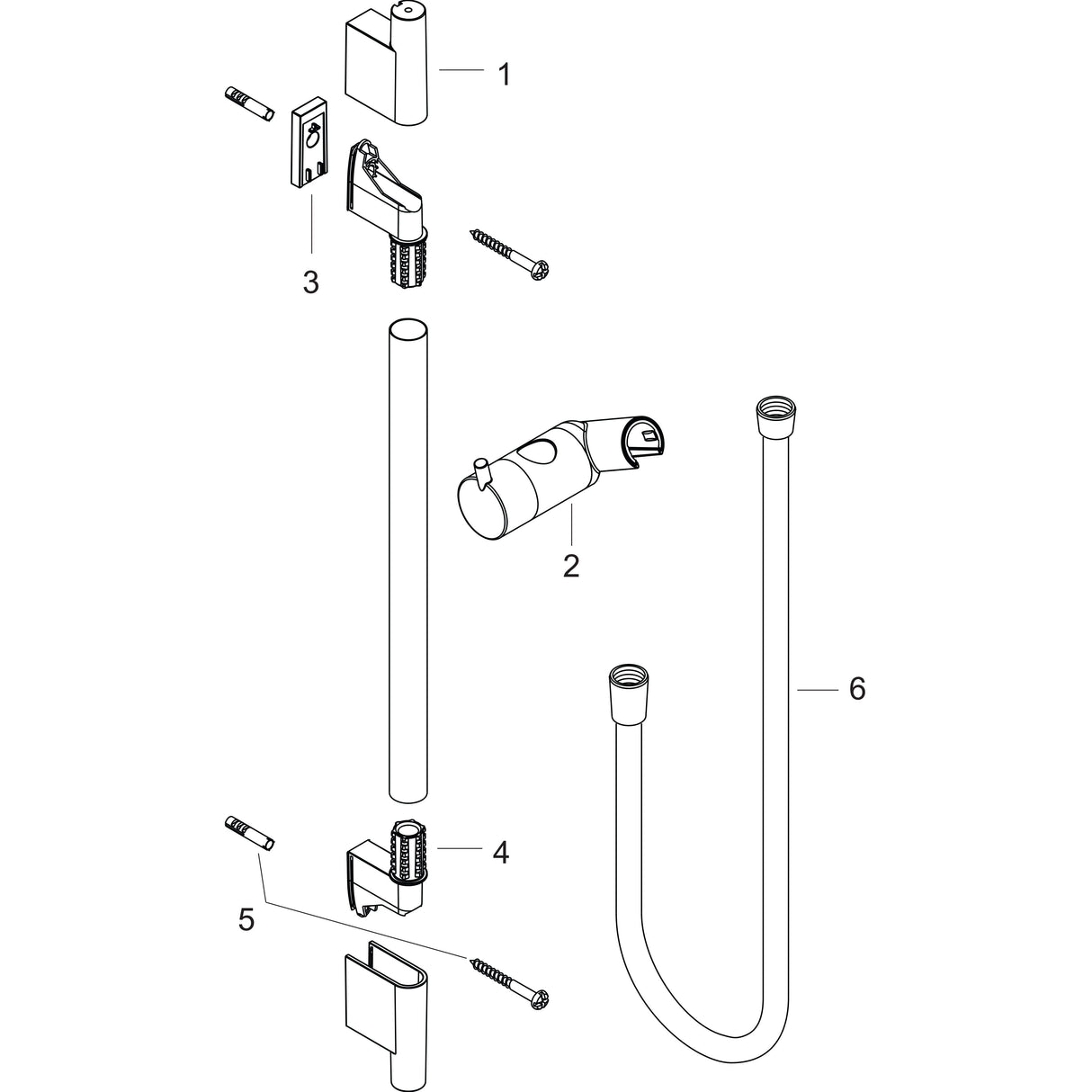 hansgrohe Unica Brausestange S Puro 90 cm mit Isiflex Brauseschlauch 160 cm, Chrom