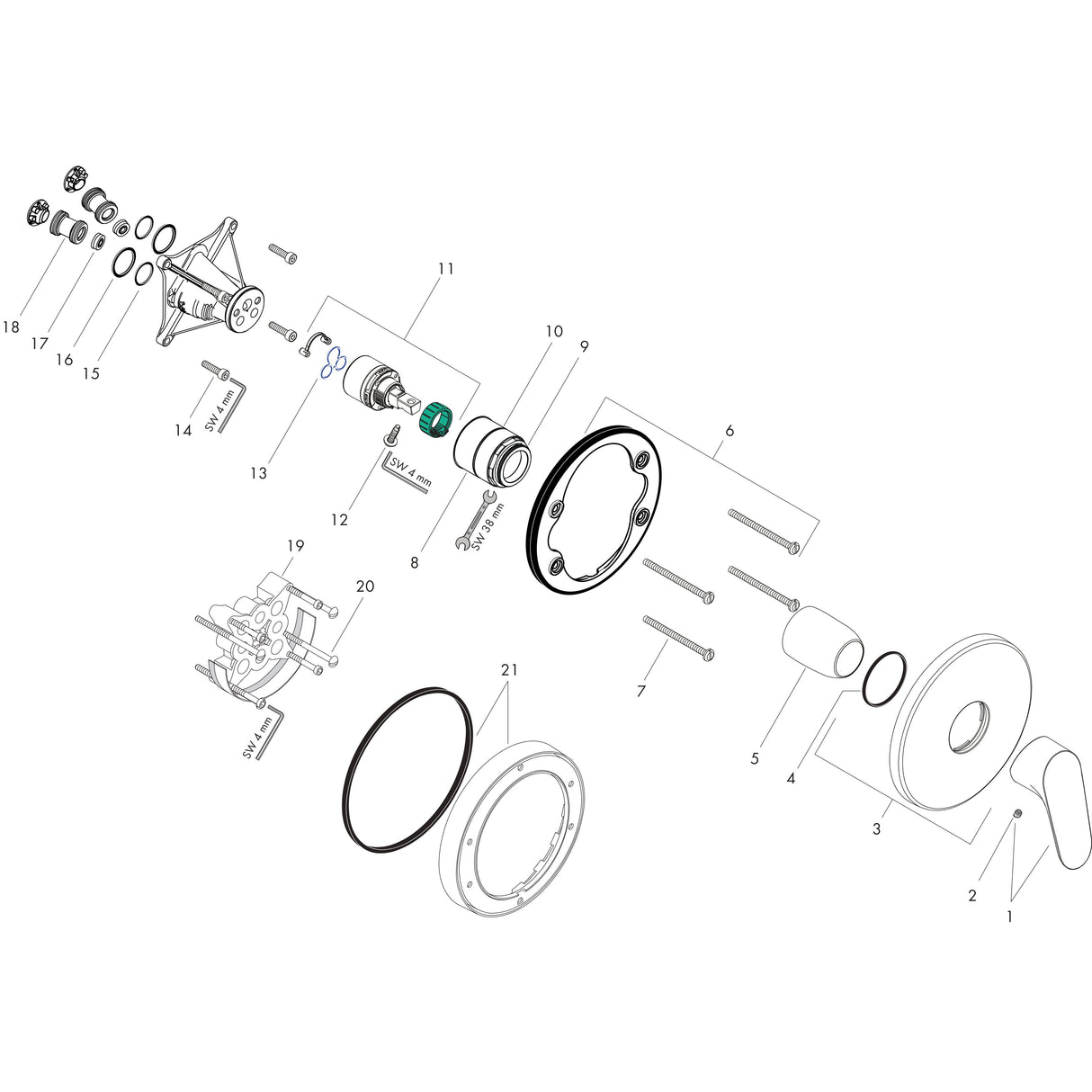 hansgrohe Focus Einhebel-Brausemischer Unterputz für iBox universal, Chrom