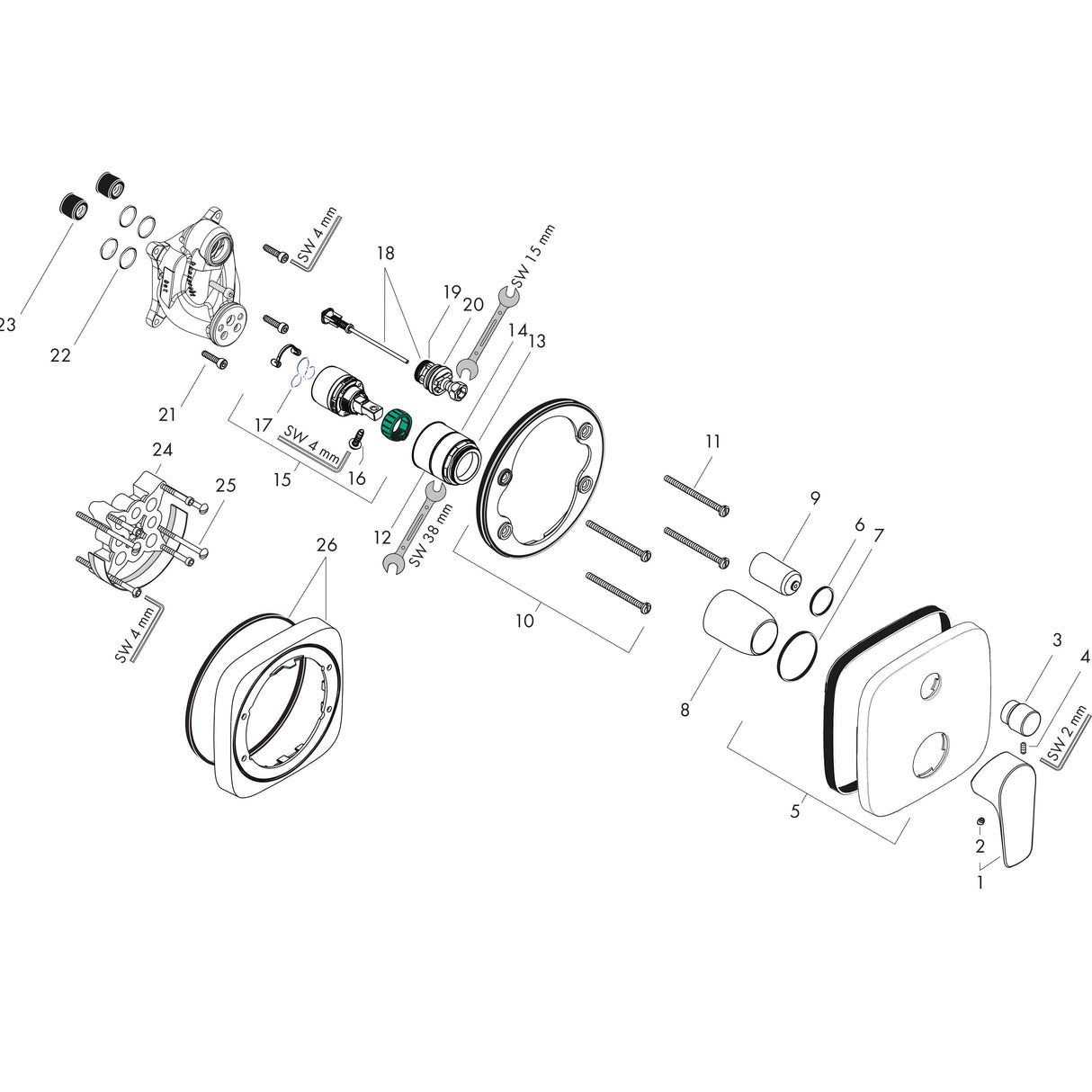hansgrohe Talis E Einhebel-Wannenmischer Unterputz für iBox universal, Chrom