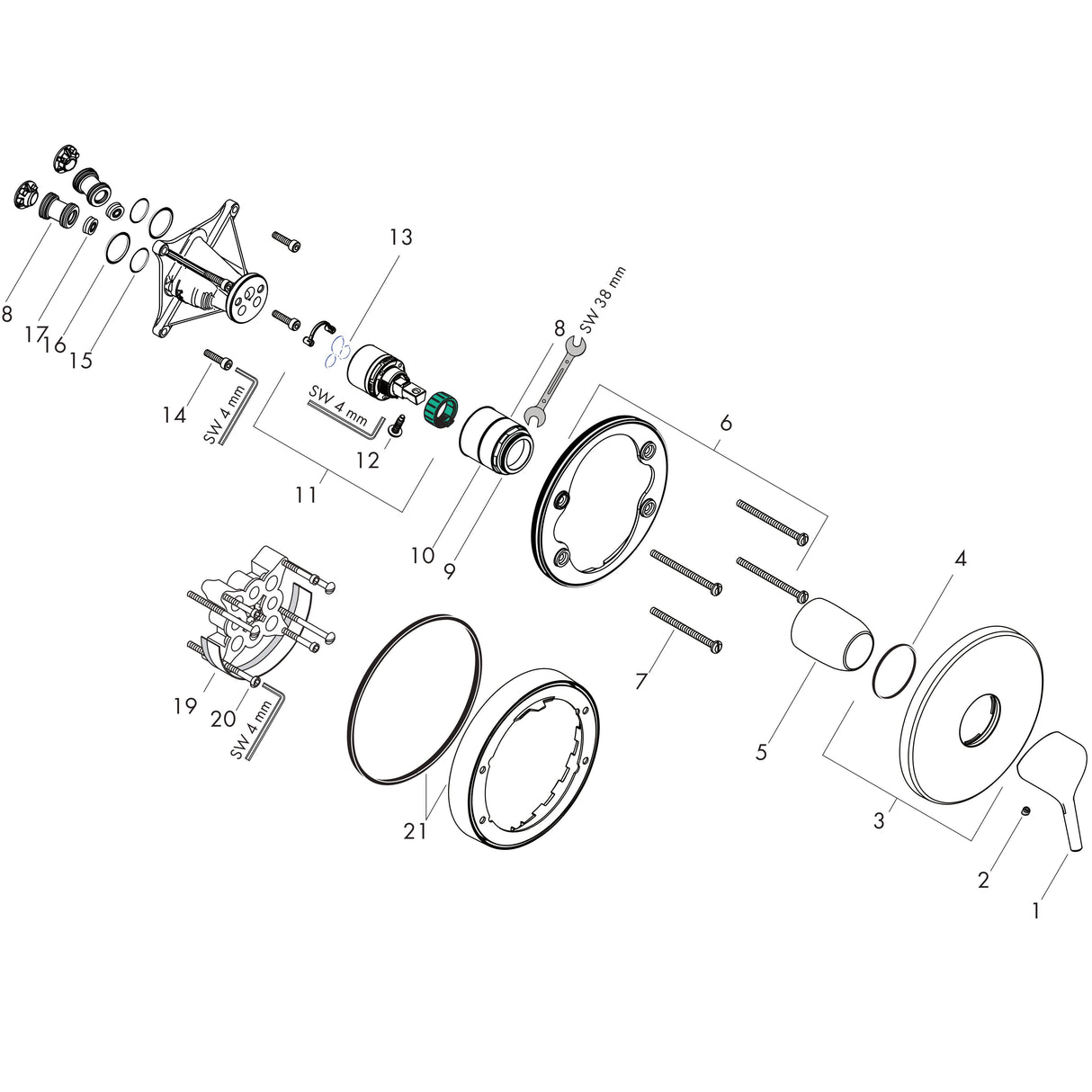 hansgrohe Brausenmischer Unterputz Talis S Fertigset chrom