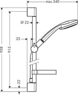 hansgrohe Croma 100 Brauseset Multi mit Brausestange 90 cm und Seifenschale, Chrom
