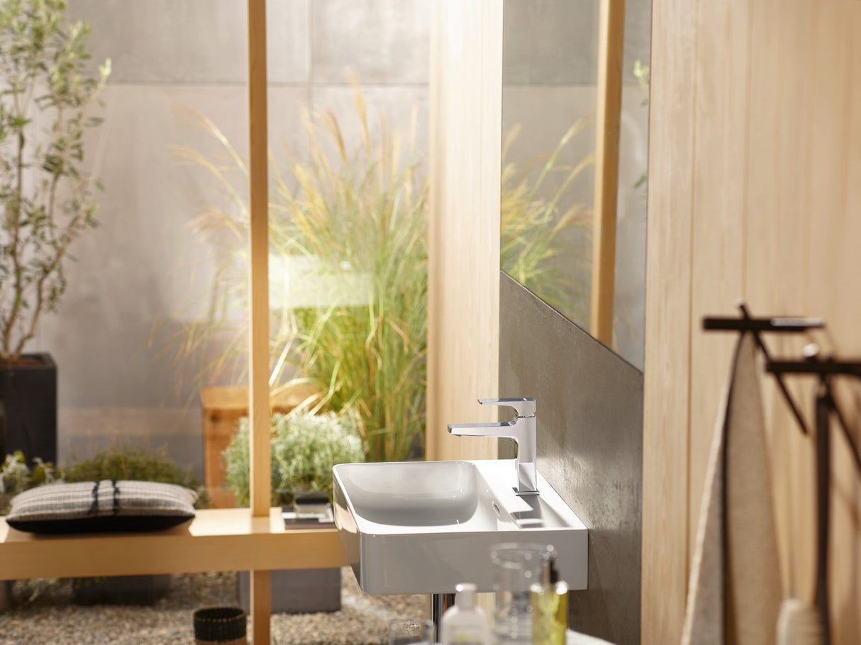 hansgrohe Metropol Einhebel-Waschtischmischer 110 mit Hebelgriff und Push-Open Ablaufgarnitur, Chrom