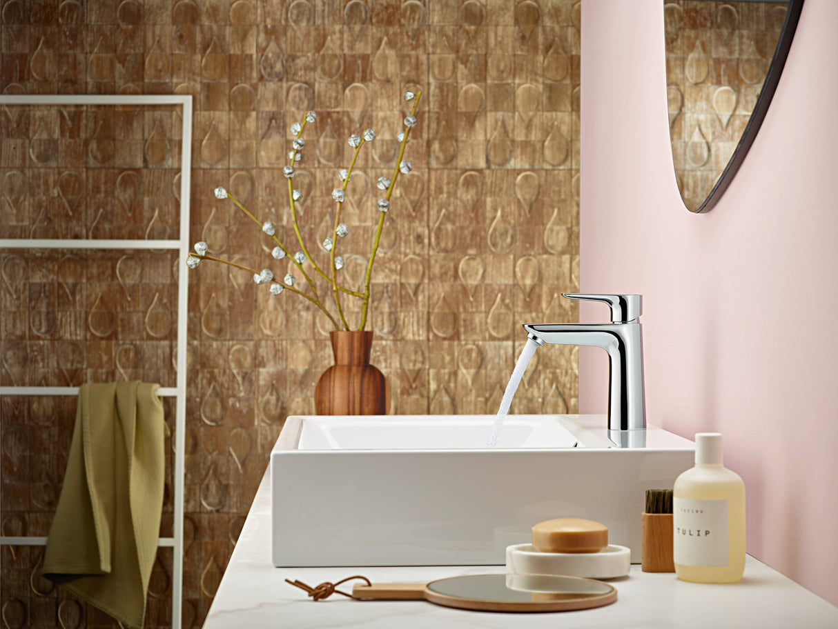 hansgrohe Talis E Einhebel-Waschtischmischer 110 mit Zugstangen-Ablaufgarnitur, Chrom