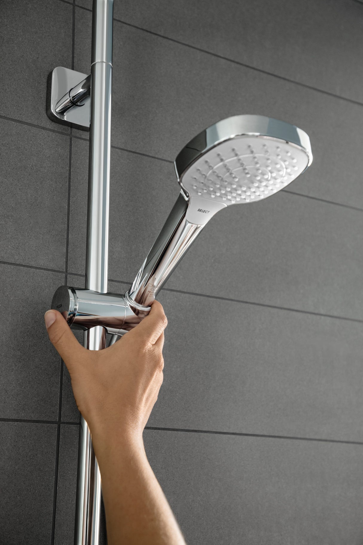 hansgrohe Croma Select E Brauseset 110 Multi EcoSmart mit Brausestange 90 cm, Weiß/Chrom