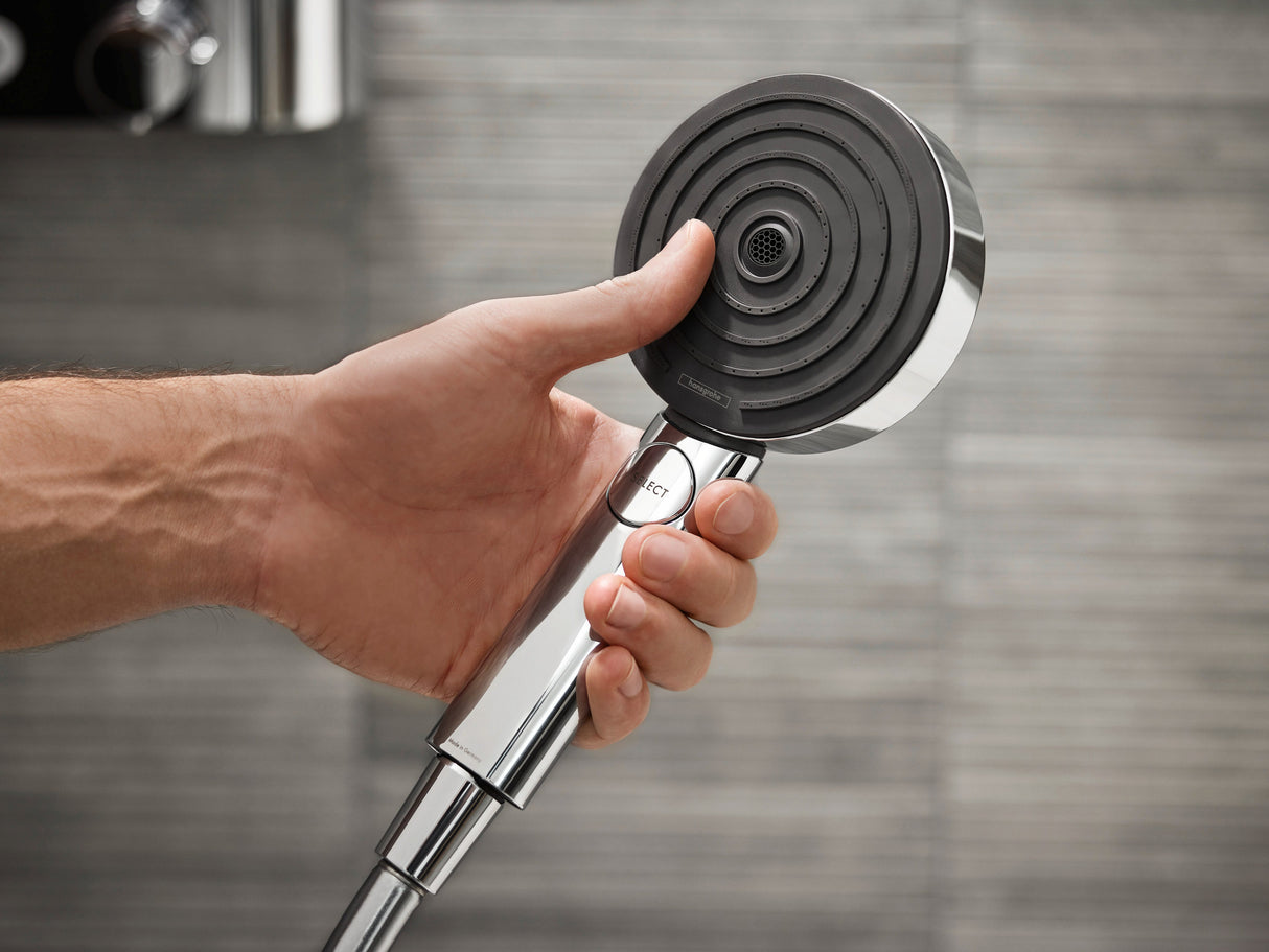 hansgrohe Pulsify Select S Handbrause 3-Strahlarten mit Select-Taste, Kunststoff, Durchlauferhitzer geeignet