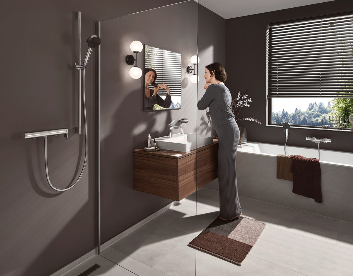hansgrohe Pulsify Select S Handbrause 3-Strahlarten mit Select-Taste, Kunststoff, Durchlauferhitzer geeignet