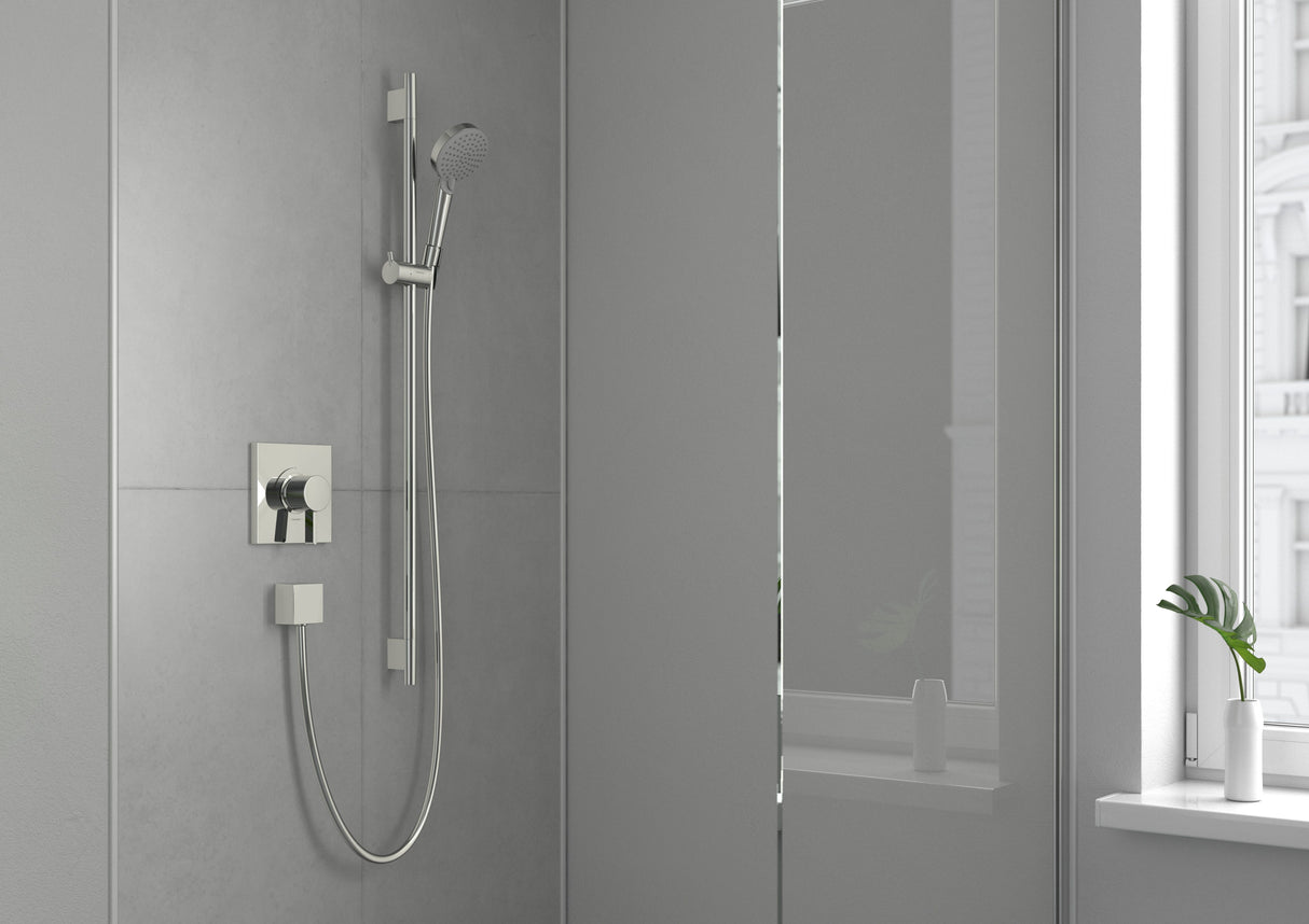 hansgrohe Unica Brausestange S Puro 90 cm mit Isiflex Brauseschlauch 160 cm, Chrom