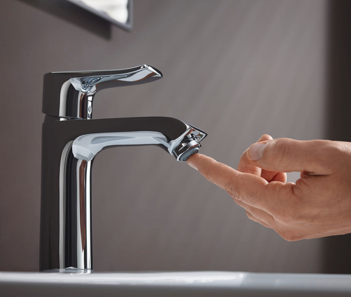 hansgrohe Metris Einhebel-Waschtischmischer 110 mit Zugstangen-Ablaufgarnitur, Chrom