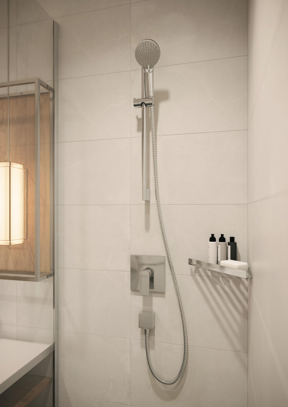 hansgrohe FixFit Wandanschluss Square mit Rückflussverhinderer, Chrom