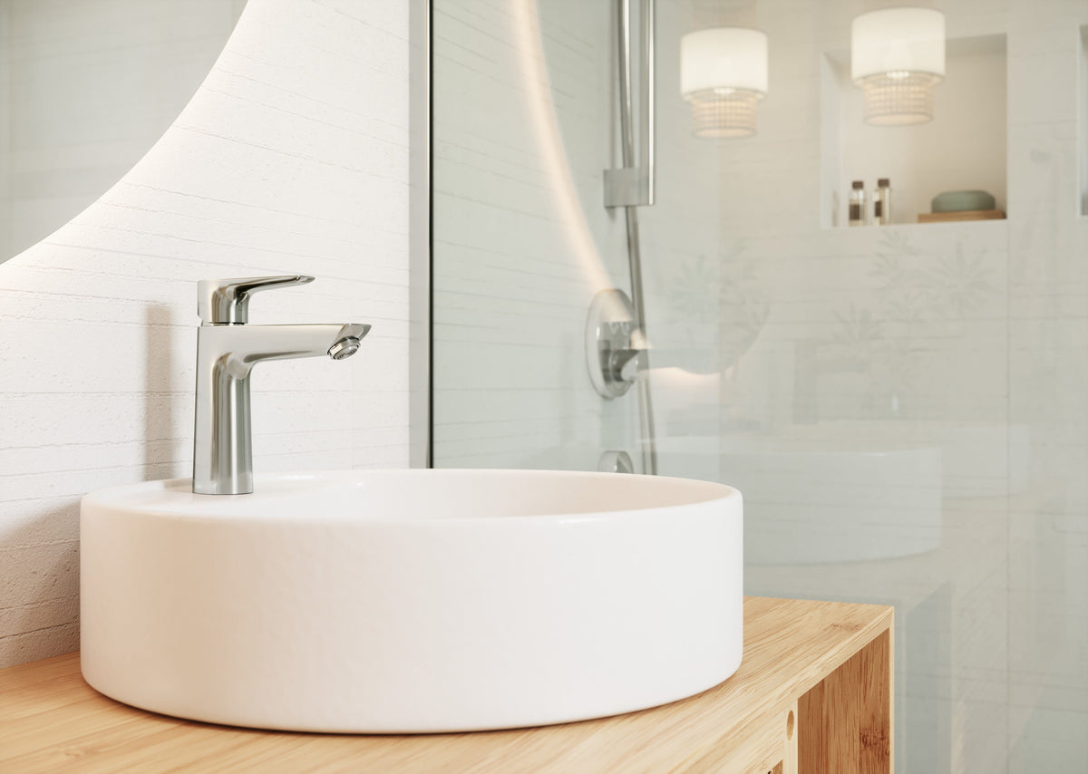 hansgrohe Talis E Einhebel-Waschtischmischer 110 mit Zugstangen-Ablaufgarnitur, Chrom