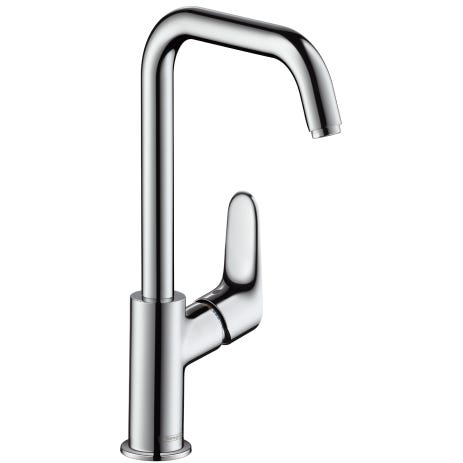 hansgrohe Focus Einhebel-Waschtischmischer 240 mit Schwenkauslauf und Zugstangen-Ablaufgarnitur, Chrom