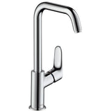 hansgrohe Focus Einhebel-Waschtischmischer 240 mit Schwenkauslauf und Zugstangen-Ablaufgarnitur, Chrom