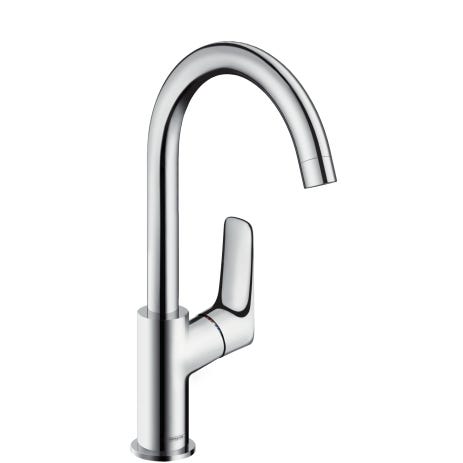 hansgrohe Logis Einhebel-Waschtischmischer 210 mit Schwenkauslauf und Zugstangen-Ablaufgarnitur, Chrom