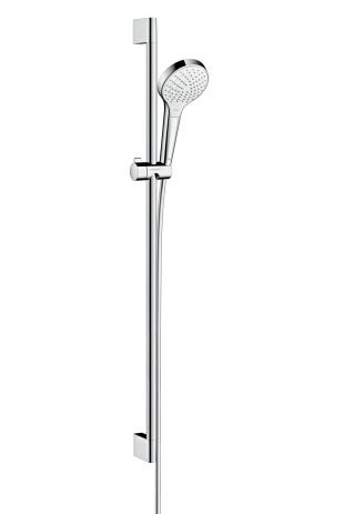 hansgrohe Croma Select S Brauseset 110 Vario mit Brausestange 90 cm, Weiß/Chrom