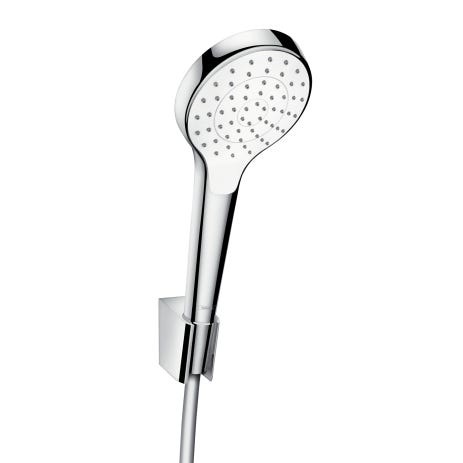 hansgrohe Croma Select S Brausehalterset 110 1jet mit Brauseschlauch 125 cm, Weiß/Chrom