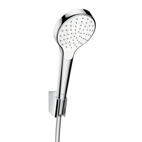hansgrohe Croma Select S Brausehalterset 110 1jet mit Brauseschlauch 125 cm, Weiß/Chrom