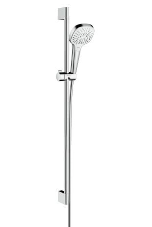 hansgrohe Croma Select E Brauseset 110 Multi EcoSmart mit Brausestange 90 cm, Weiß/Chrom