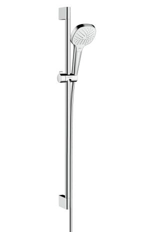 hansgrohe Croma Select E Brauseset 110 Vario mit Brausestange 90 cm, Weiß/Chrom