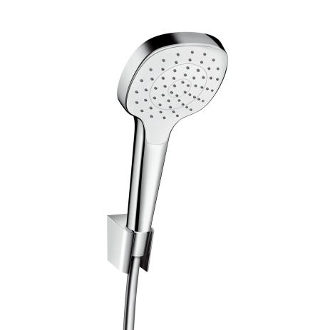 hansgrohe Croma Select E Brausehalterset 110 1jet mit Brauseschlauch 125 cm, Weiß/Chrom