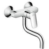 hansgrohe Logis M31 Einhebel-Küchenmischer, Wandmontage Lowspout, 1jet, Chrom