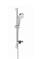 hansgrohe Croma Select S Brauseset 110 Vario mit Brausestange 65 cm und Seifenschale, Weiß/Chrom