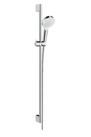 hansgrohe Crometta Brauseset 100 Vario mit Brausestange 90 cm, Weiß/Chrom