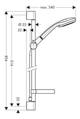 hansgrohe Croma 100 Brauseset Multi mit Brausestange 90 cm und Seifenschale, Chrom