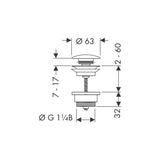 hansgrohe Ablaufgarnitur Push-Open für Waschtisch- und Bidetmischer, Chrom