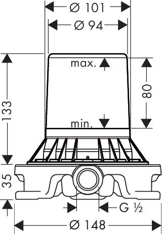AXOR Grundkörper für Armaturen bodenstehend