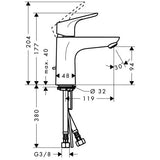 hansgrohe Focus Einhebel-Waschtischmischer 100 mit Zugstangen-Ablaufgarnitur, Chrom