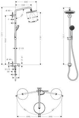 hansgrohe Croma Showerpipe 220 1jet Reno, Chrom