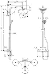 hansgrohe Croma Showerpipe 220 1jet mit Thermostat, Chrom