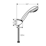 hansgrohe Crometta 85 Brausehalterset Vario mit Brauseschlauch 125 cm, Chrom