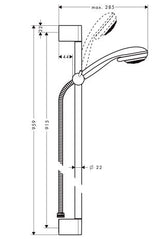 hansgrohe Crometta 85 Brauseset Vario mit Brausestange 90 cm, Chrom
