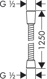 hansgrohe Sensoflex Metallbrauseschlauch, Chrom, mit beidseitig konischer Mutter, G ½ Anschluss