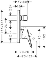 hansgrohe Logis Einhebel-Wannenmischer Unterputz für iBox universal, Chrom