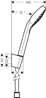 hansgrohe Croma Select S Brausehalterset 110 1jet mit Brauseschlauch 125 cm, Weiß/Chrom