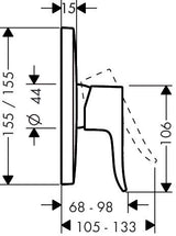 hansgrohe Brausenmischer Unterputz Metris Fertigset eckig chrom