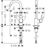 hansgrohe Logis M31 Einhebel-Küchenmischer 260, 1jet, Chrom