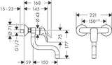 hansgrohe Logis M31 Einhebel-Küchenmischer, Wandmontage Lowspout, 1jet, Chrom