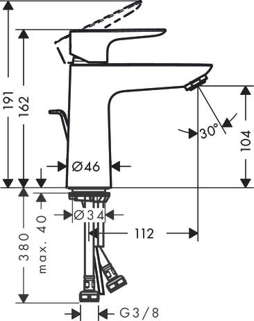 hansgrohe Talis E Einhebel-Waschtischmischer 110 mit Zugstangen-Ablaufgarnitur, Chrom