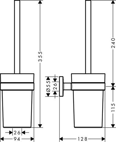 hansgrohe Logis Universal Toilettenbürstenhalter Wandmontage, Chrom