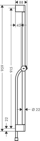 hansgrohe Unica Brausestange Pulsify S 90 cm mit Push Handbrausehalter und Isiflex Brauseschlauch 160 cm, Chrom